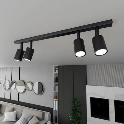 Emibig Flash Taklampa 4-ljus 70x4 cm, Svart