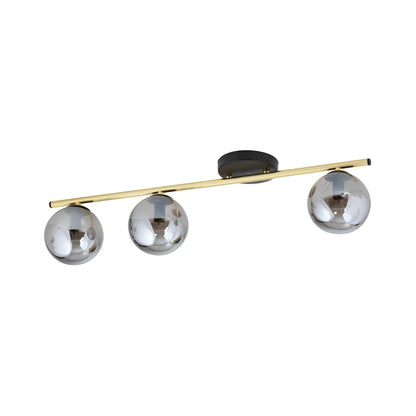 Emibig Monza Taklampa 3-ljus 80x14 cm, Svart/Guld