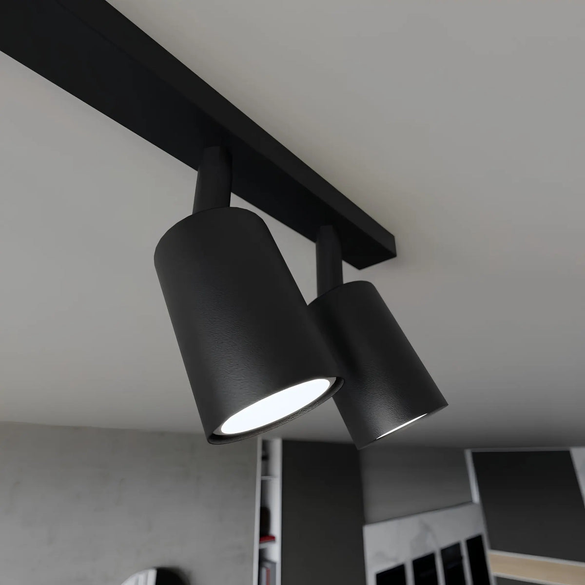 Emibig Flash Taklampa 4-ljus 70x4 cm, Svart