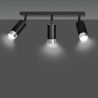 Emibig Hiro Taklampa 3-ljus 45x6 cm, Svart/Silver