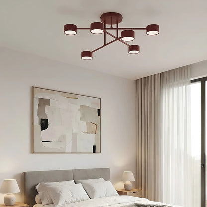 Emibig Halo Taklampa 6-ljus Ø60 cm, Vinröd