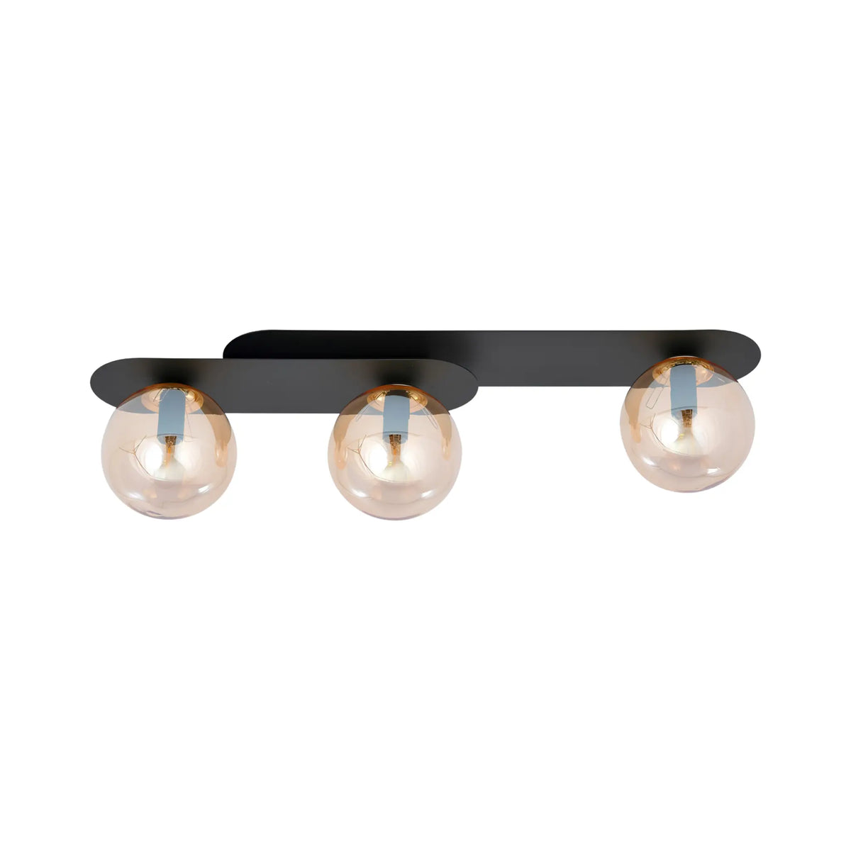 Emibig Plaza Taklampa 3-ljus 70x14 cm, Svart/Gul