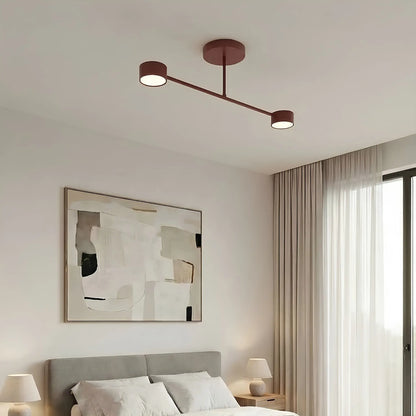 Emibig Halo Taklampa 2-ljus 60x8 cm, Vinröd