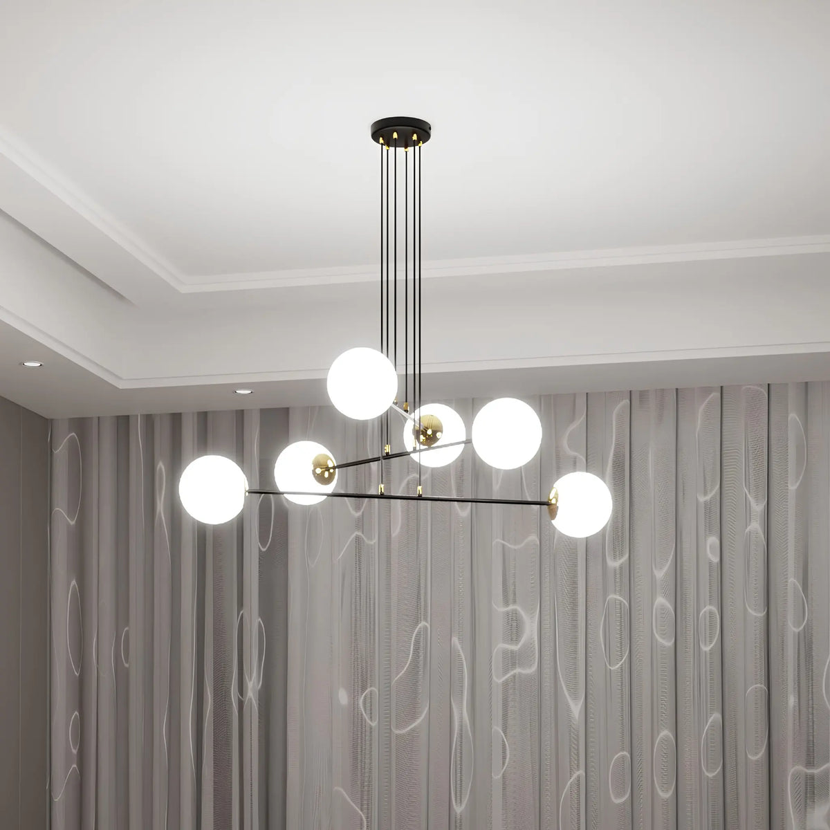 Emibig Ognis Pendellampa 6-ljus 90x75 cm, Svart