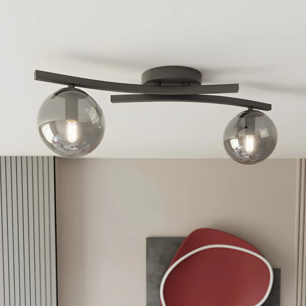 Emibig Opus Taklampa 2-ljus Ø40 cm, Svart
