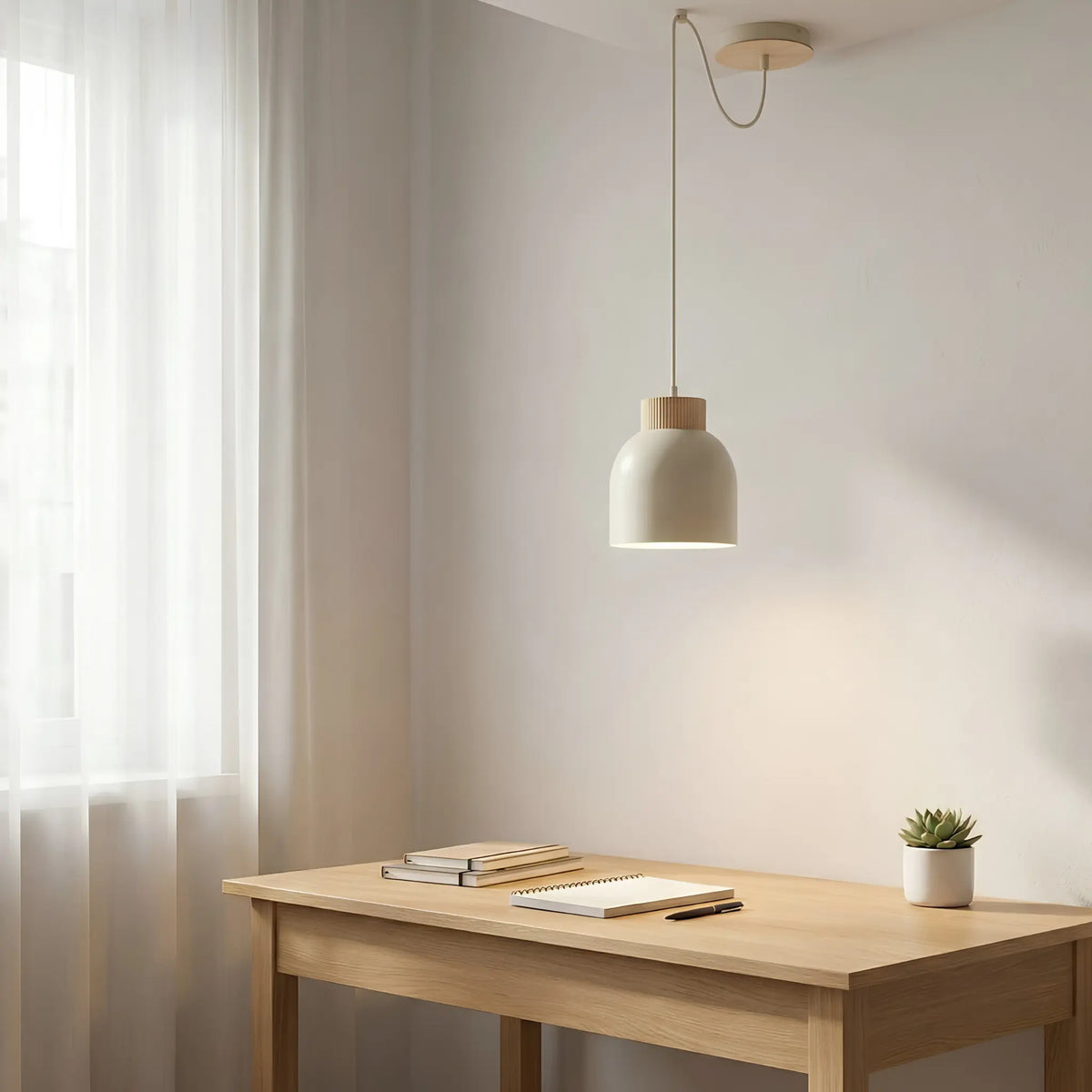 Emibig Kru Pendellampa, Beige