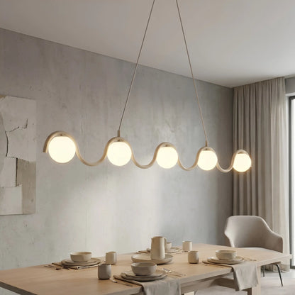 Emibig Sinus Pendellampa 5-ljus 110x10 cm, Beige