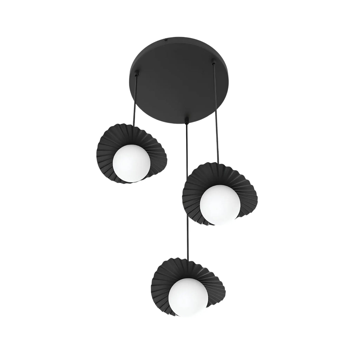 Emibig Flora Pendellampa 3-ljus Ø42 cm, Svart