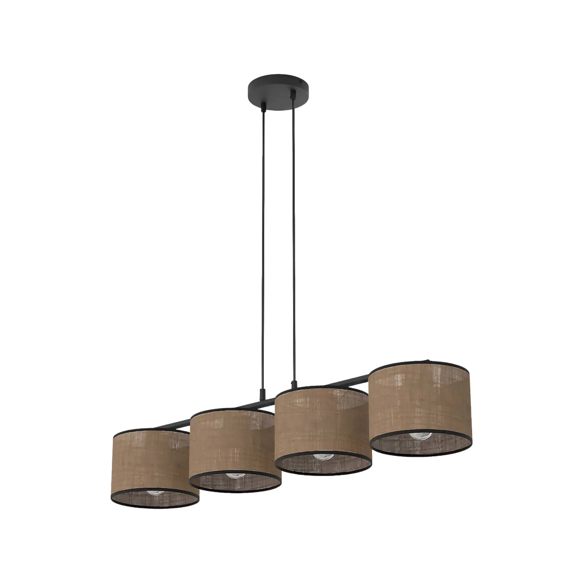 Emibig Eco Pendellampa 4-ljus 96x20 cm, Brun/Svart