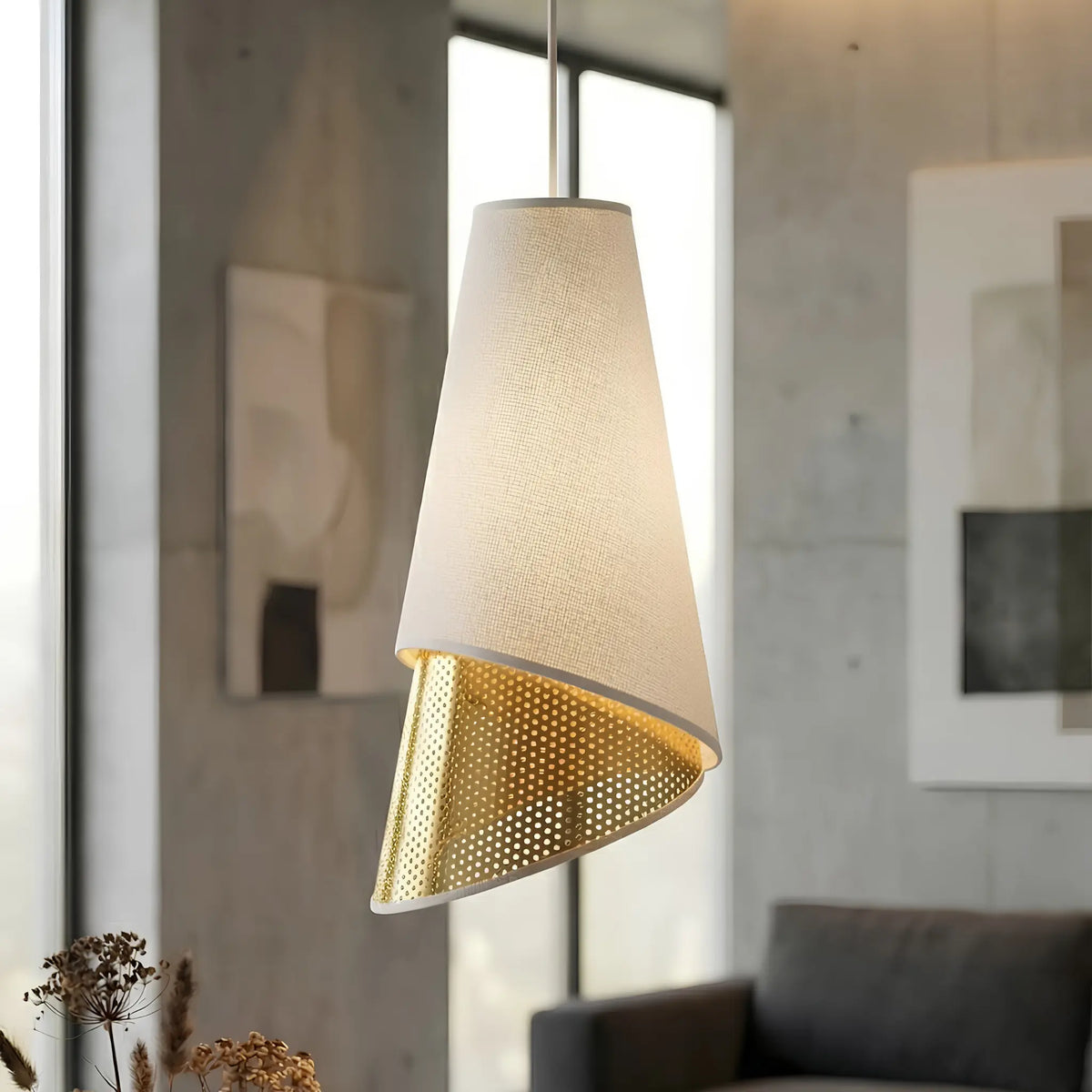 Emibig Moda Pendellampa Ø20 cm, Vit/Guld