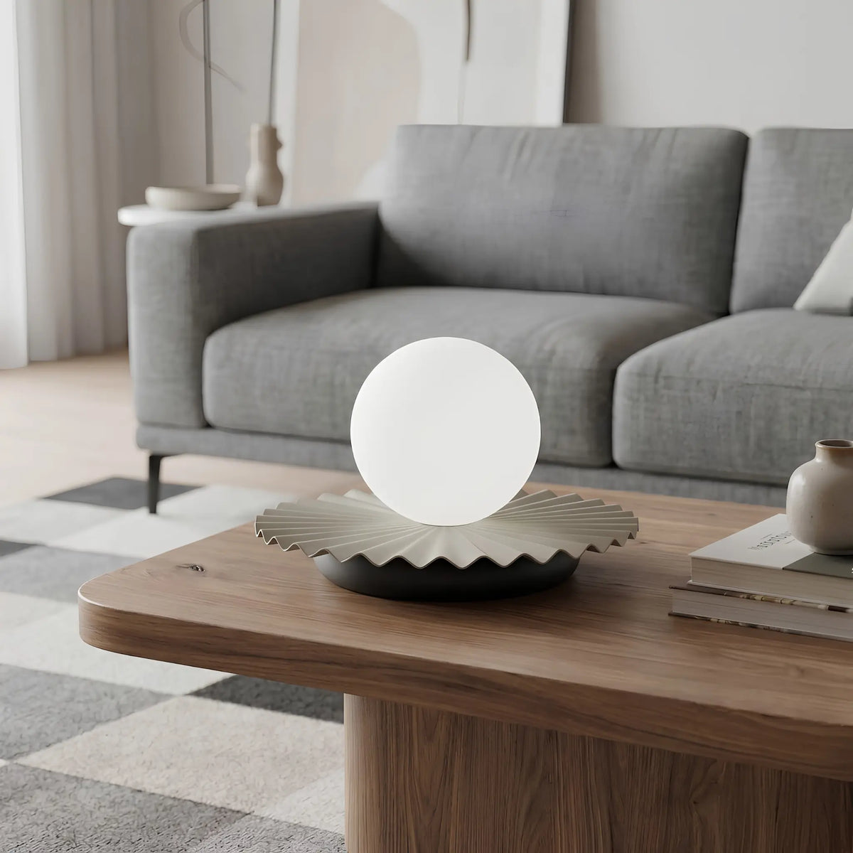 Emibig Umbra Bordslampa 20x13 cm, Beige/Svart