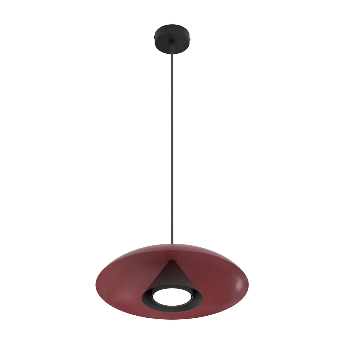 Emibig Babel Pendellampa Ø30 cm, Vinröd/Svart