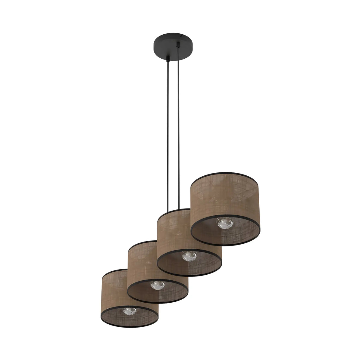 Emibig Eco Pendellampa 4-ljus 96x20 cm, Brun/Svart