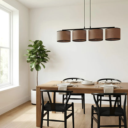 Emibig Eco Pendellampa 4-ljus 96x20 cm, Brun/Svart