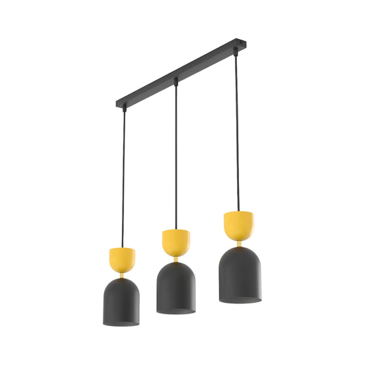 Emibig Gaudi Pendellampa 3-ljus 66x11 cm, Svart/Orange