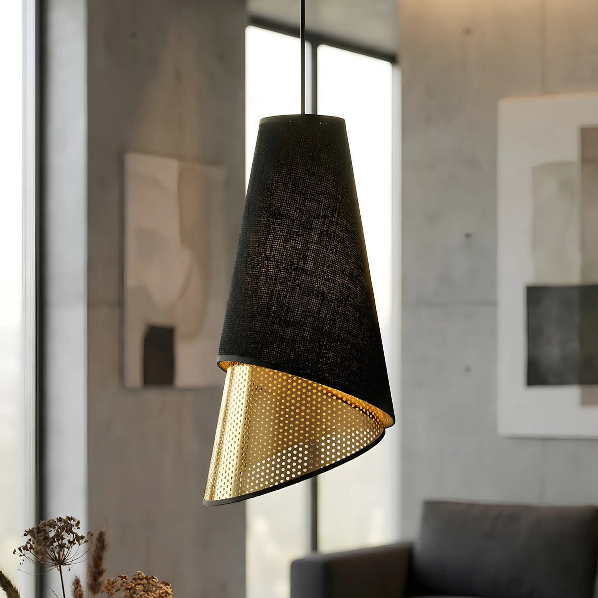 Emibig Moda Pendellampa Ø20 cm, Svart/Guld
