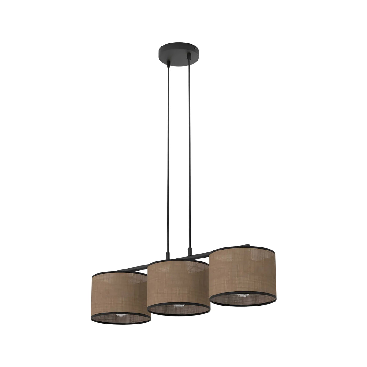 Emibig Eco Pendellampa 3-ljus 70x20 cm, Brun/Svart