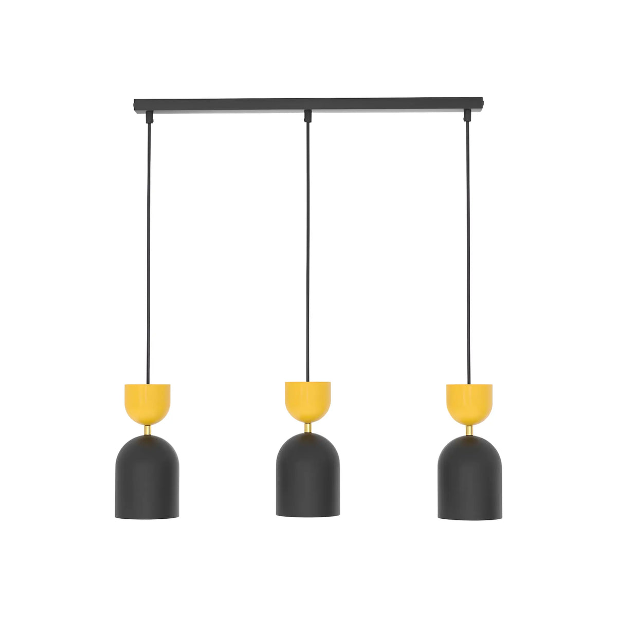 Emibig Gaudi Pendellampa 3-ljus 66x11 cm, Svart/Orange