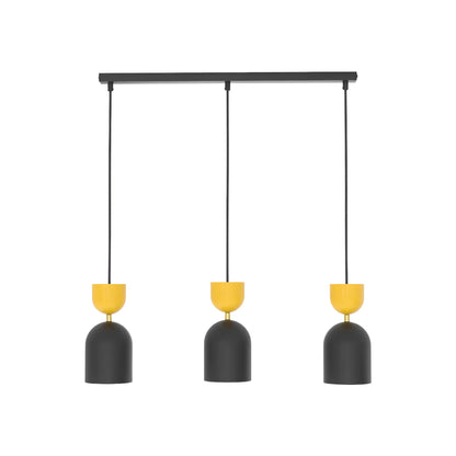 Emibig Gaudi Pendellampa 3-ljus 66x11 cm, Svart/Orange