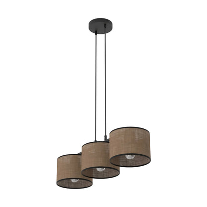 Emibig Eco Pendellampa 3-ljus 70x20 cm, Brun/Svart