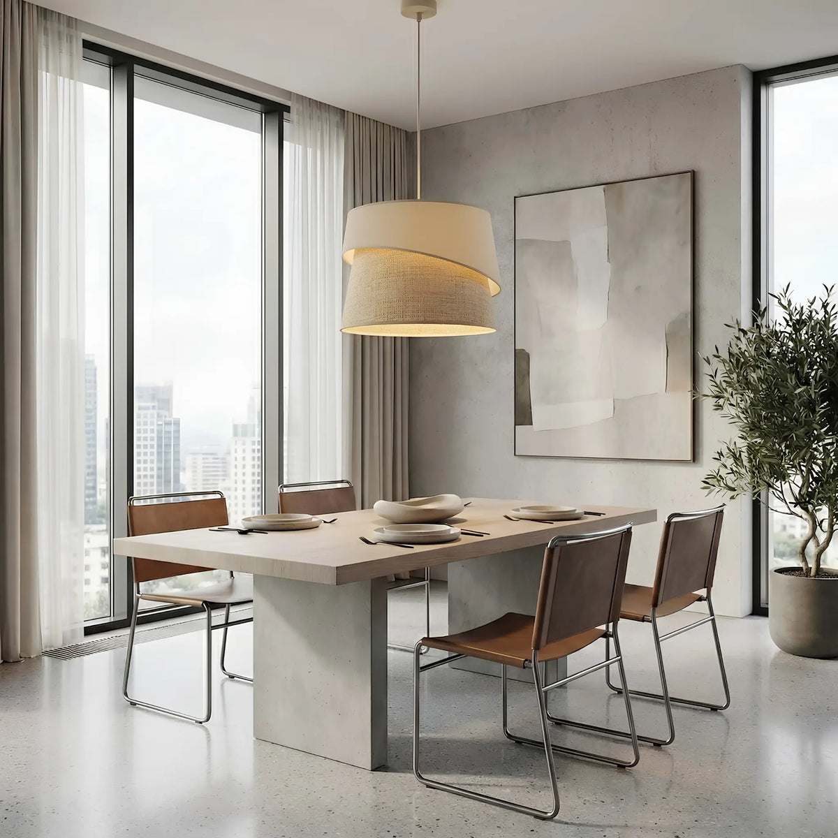 Emibig Canva Pendellampa Ø38 cm, Beige