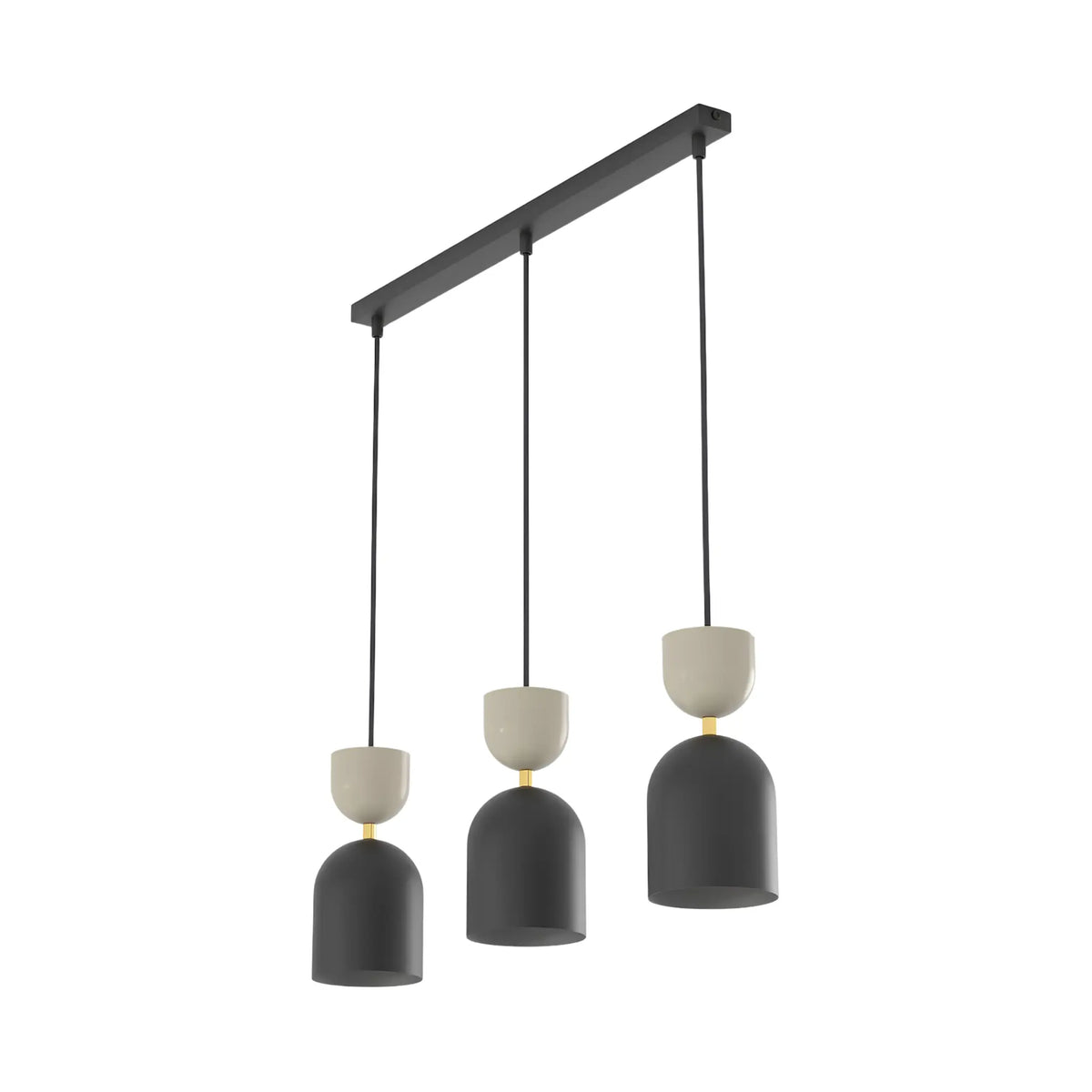 Emibig Gaudi Pendellampa 3-ljus 66x11 cm, Svart/Beige