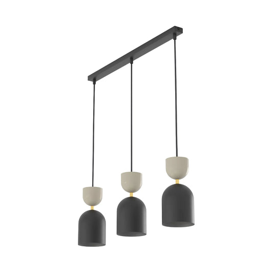 Emibig Gaudi Pendellampa 3-ljus 66x11 cm, Svart/Beige