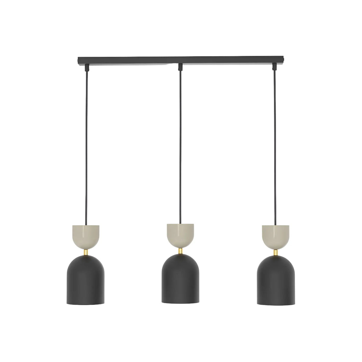 Emibig Gaudi Pendellampa 3-ljus 66x11 cm, Svart/Beige