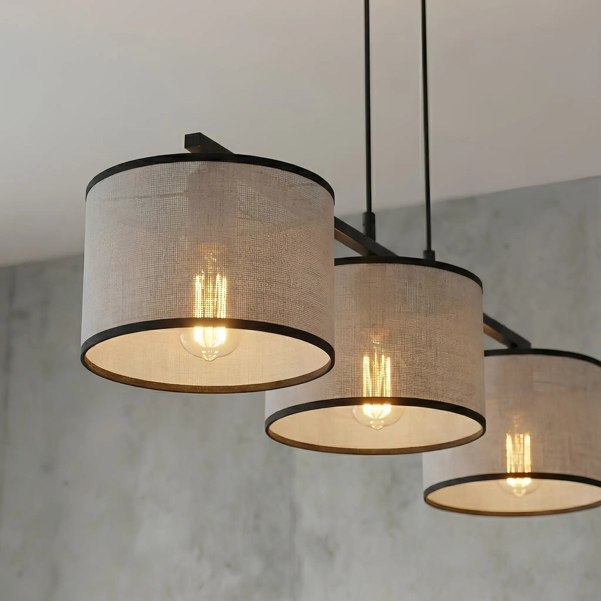 Emibig Eco Pendellampa 3-ljus 70x20 cm, Grå/Svart
