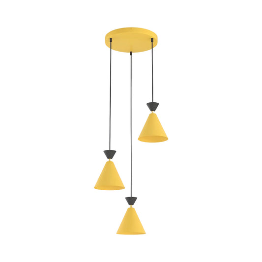 Emibig Klever Pendellampa 3-ljus Ø40 cm, Orange/Svart