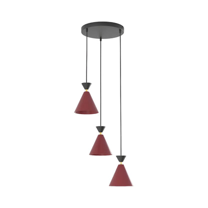 Emibig Klever Pendellampa 3-ljus Ø40 cm, Svart/Vinröd