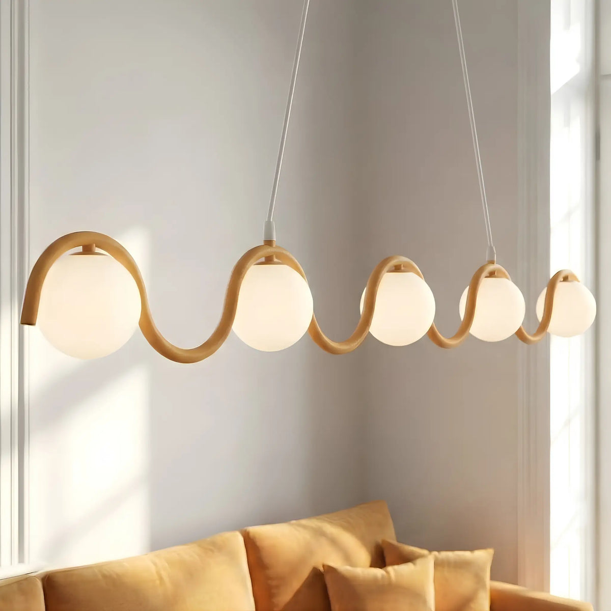 Emibig Sinus Pendellampa 5-ljus 110x10 cm, Orange