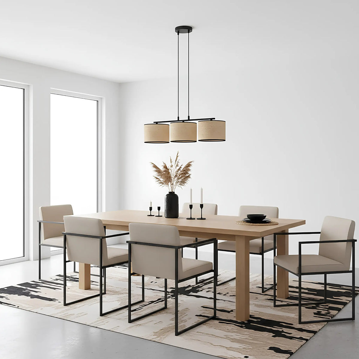 Emibig Eco Pendellampa 3-ljus 70x20 cm, Svart/Rotting