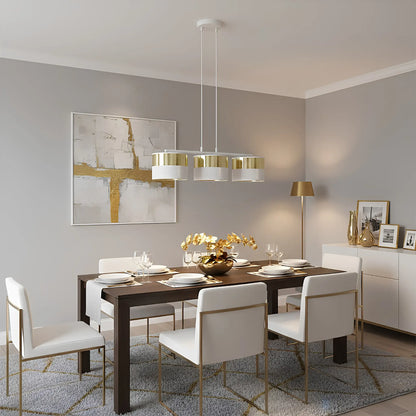 Emibig Lux Pendellampa 3-ljus 70x20 cm, Vit/Guld