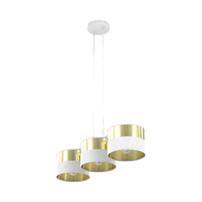 Emibig Lux Pendellampa 3-ljus 70x20 cm, Vit/Guld