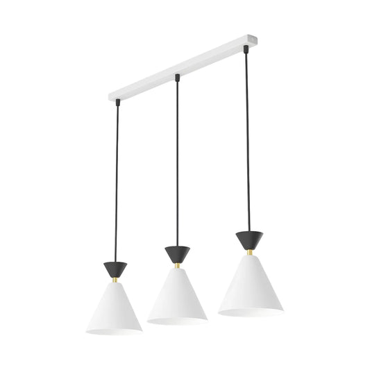 Emibig Klever Pendellampa 3-ljus 71x16 cm, Vit/Svart