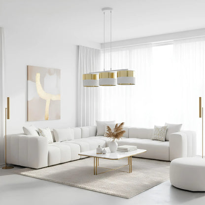 Emibig Lux Pendellampa 3-ljus 70x20 cm, Vit/Guld