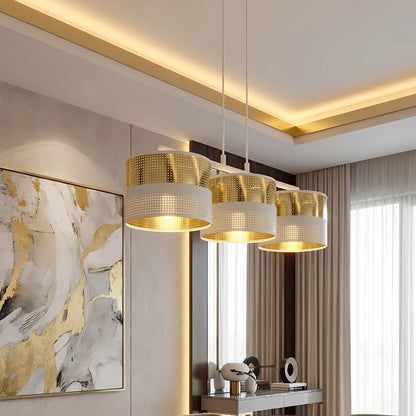 Emibig Lux Pendellampa 3-ljus 70x20 cm, Vit/Guld