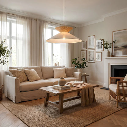 Emibig Softa Pendellampa Ø50 cm, Beige