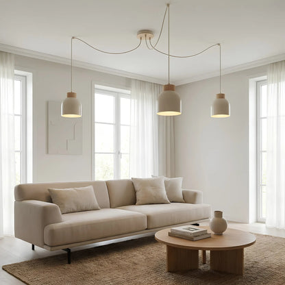 Emibig Kru Pendellampa 3-ljus, Beige