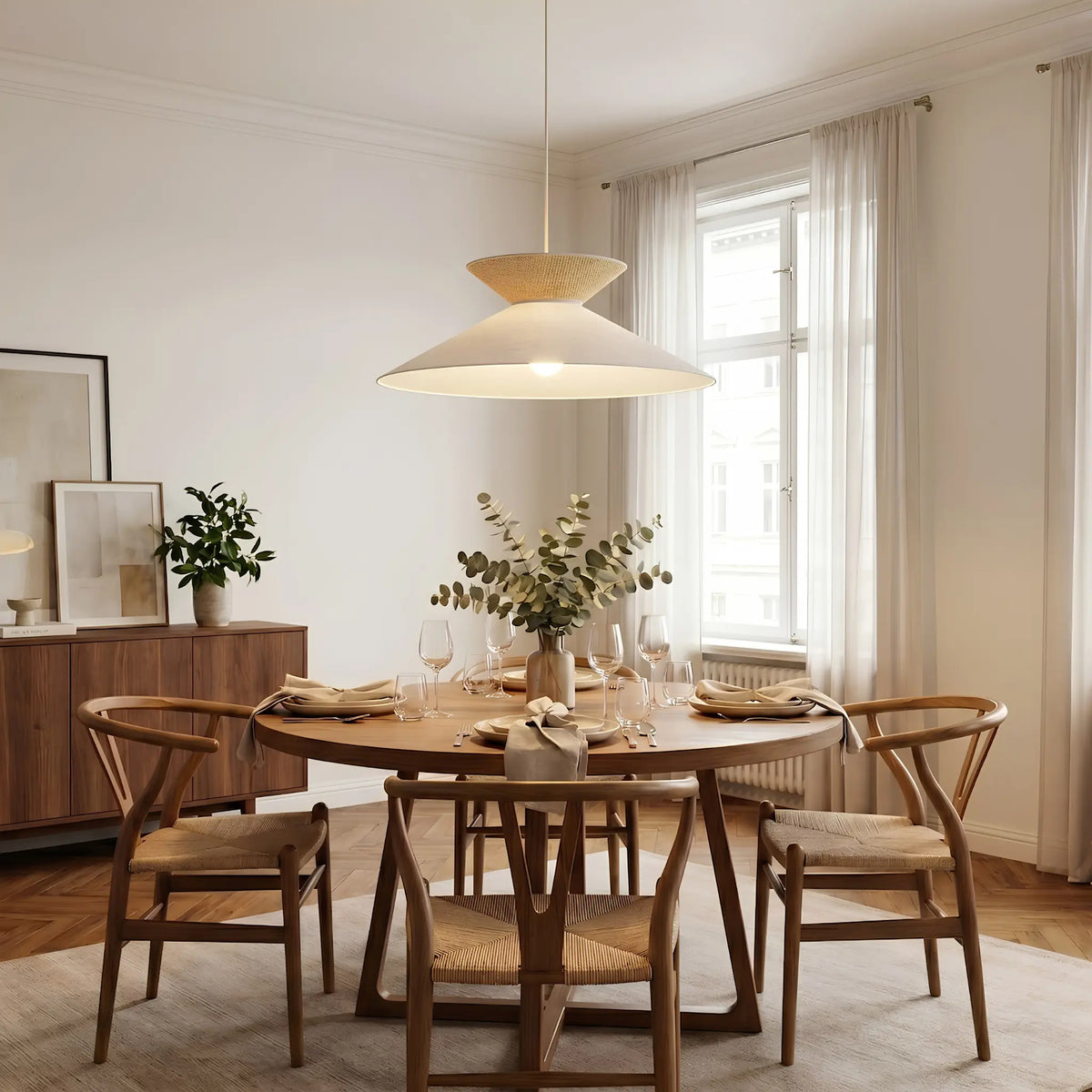 Emibig Softa Pendellampa Ø50 cm, Beige