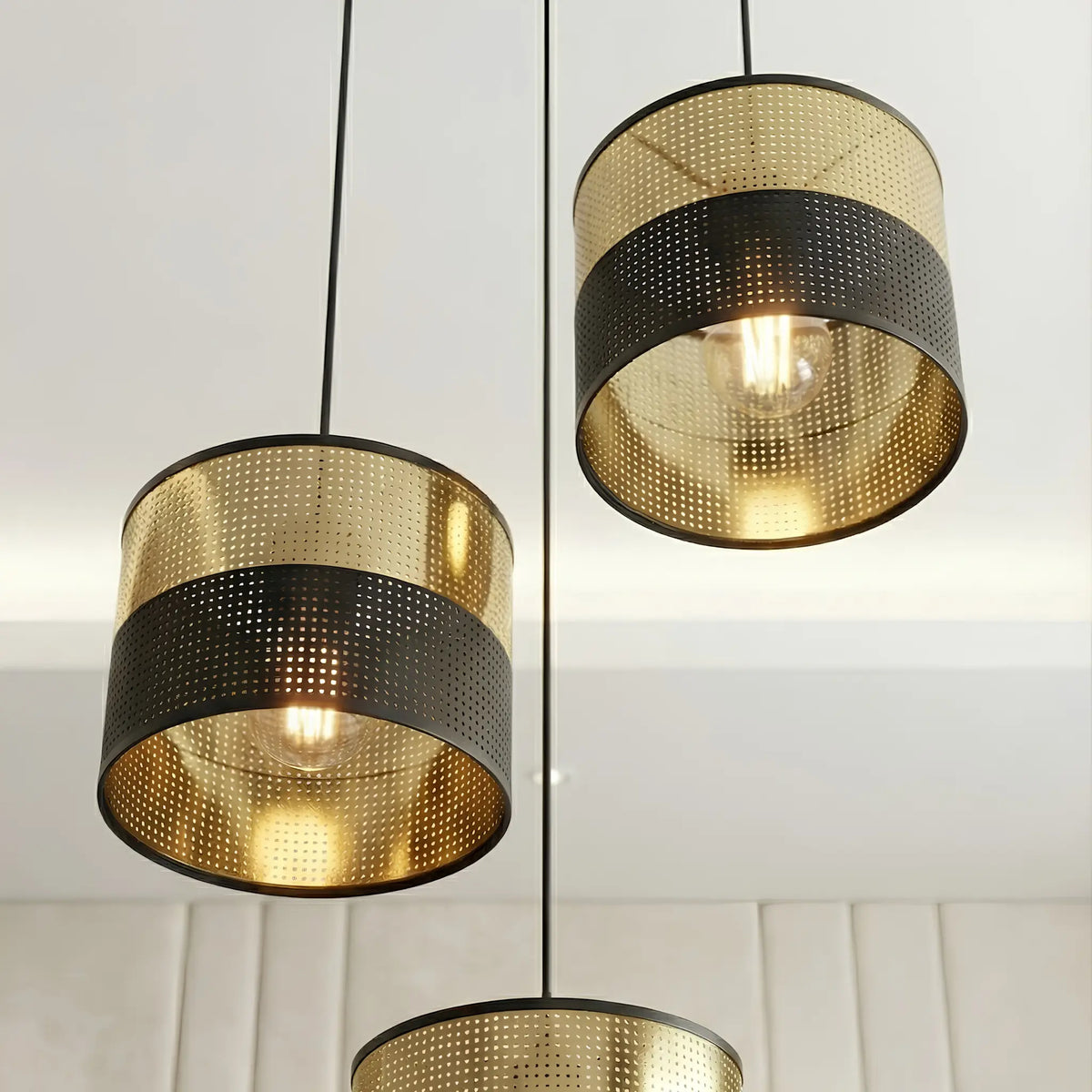 Emibig Lux Pendellampa 3-ljus Ø43 cm, Svart/Guld