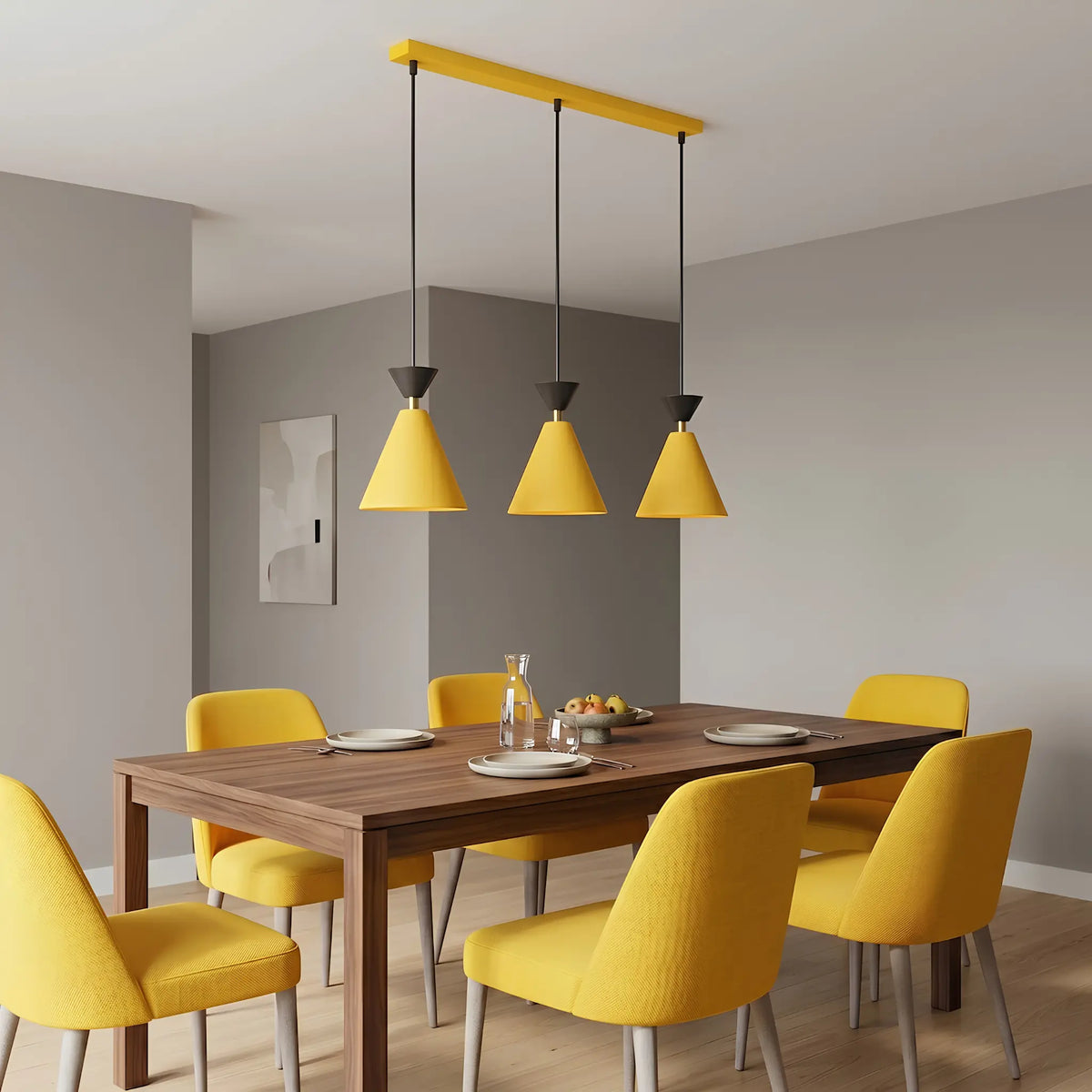 Emibig Klever Pendellampa 3-ljus 71x16 cm, Orange/Svart