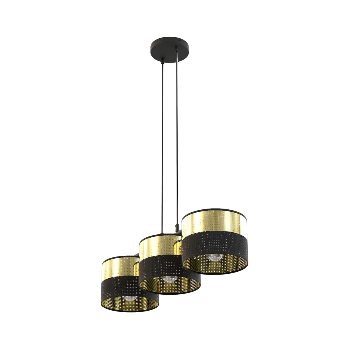Emibig Lux Pendellampa 3-ljus 70x20 cm, Svart/Guld