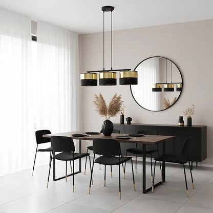 Emibig Lux Pendellampa 3-ljus 70x20 cm, Svart/Guld