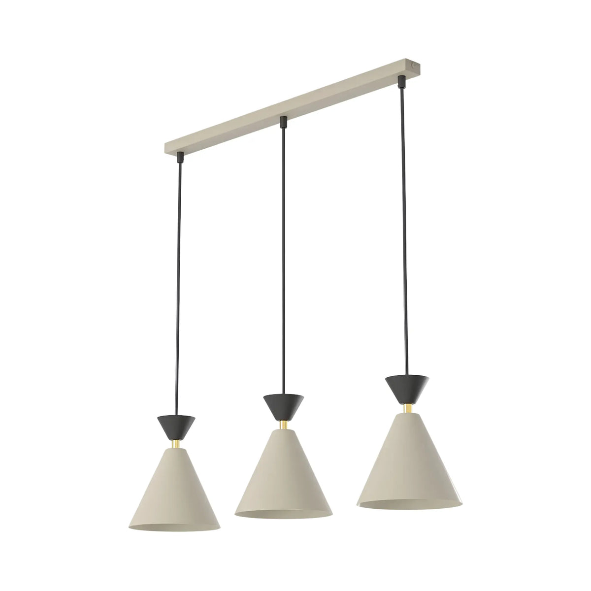 Emibig Klever Pendellampa 3-ljus 71x16 cm, Beige/Svart