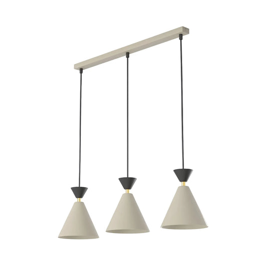 Emibig Klever Pendellampa 3-ljus 71x16 cm, Beige/Svart