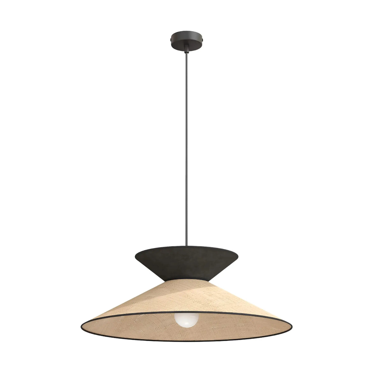 Emibig Softa Pendellampa Ø50 cm, Svart/Beige