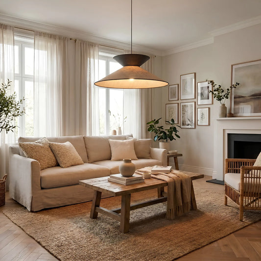 Emibig Softa Pendellampa Ø50 cm, Svart/Beige