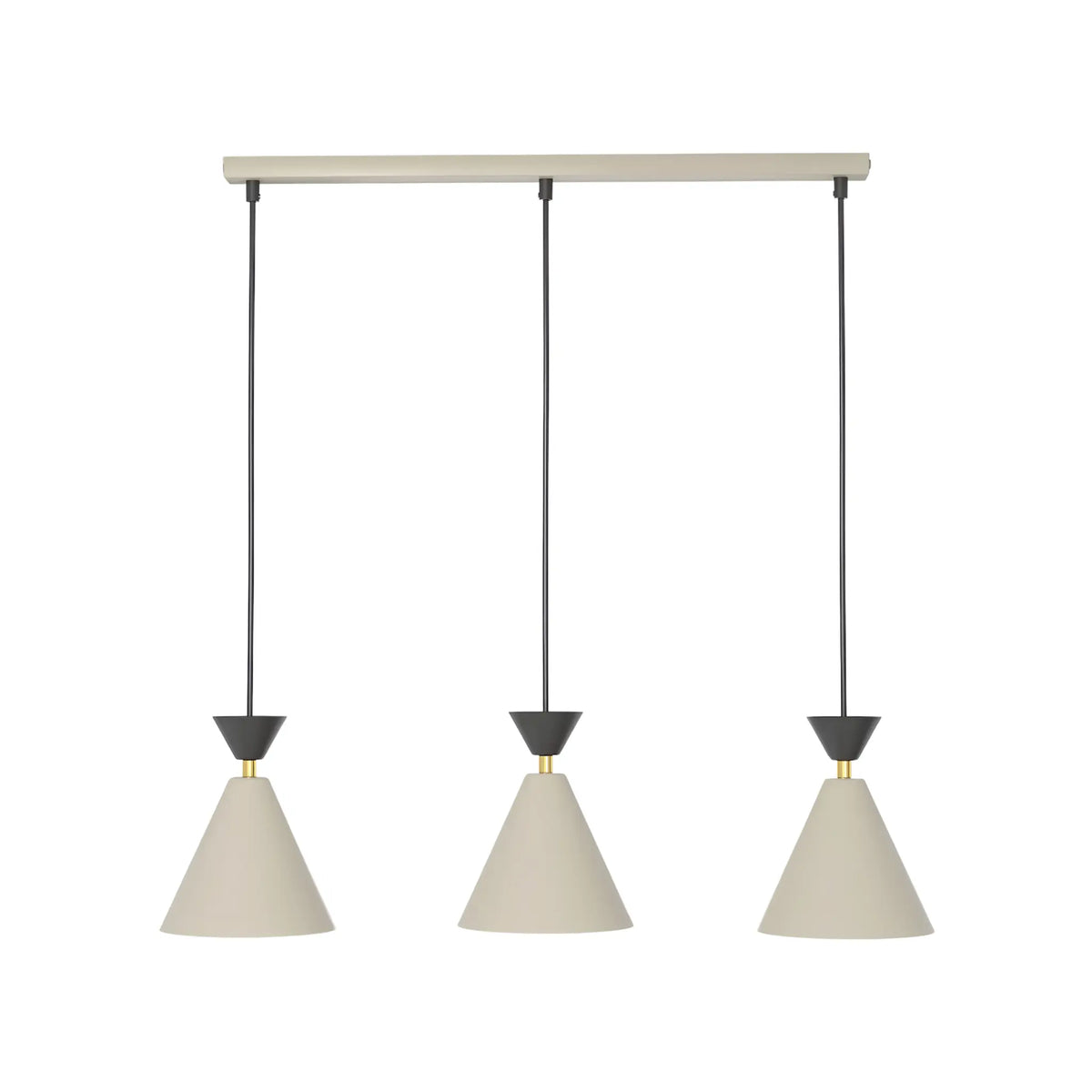 Emibig Klever Pendellampa 3-ljus 71x16 cm, Beige/Svart